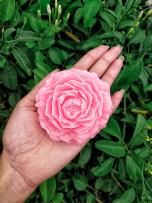 Peony flower candle