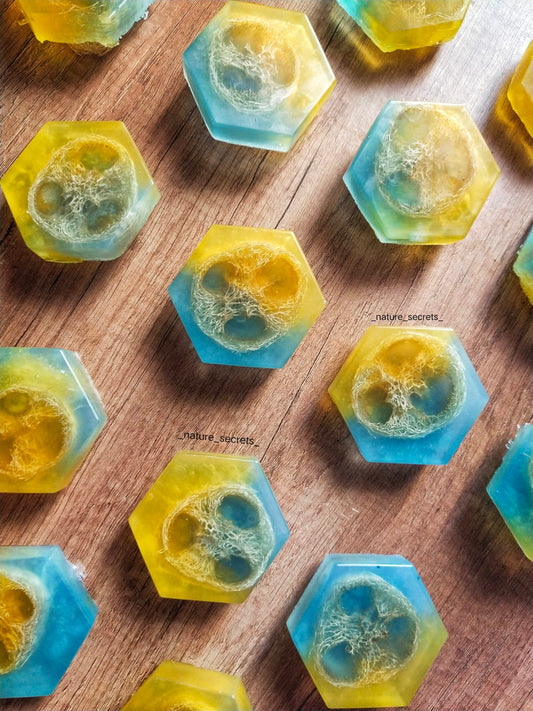Lemon & Mint Loofah Handmade Soap (115 gm)