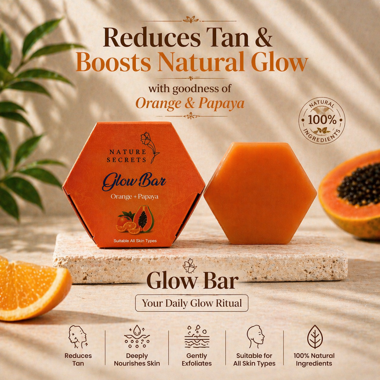 Glow Bar (Orange Papaya) (115 gm)